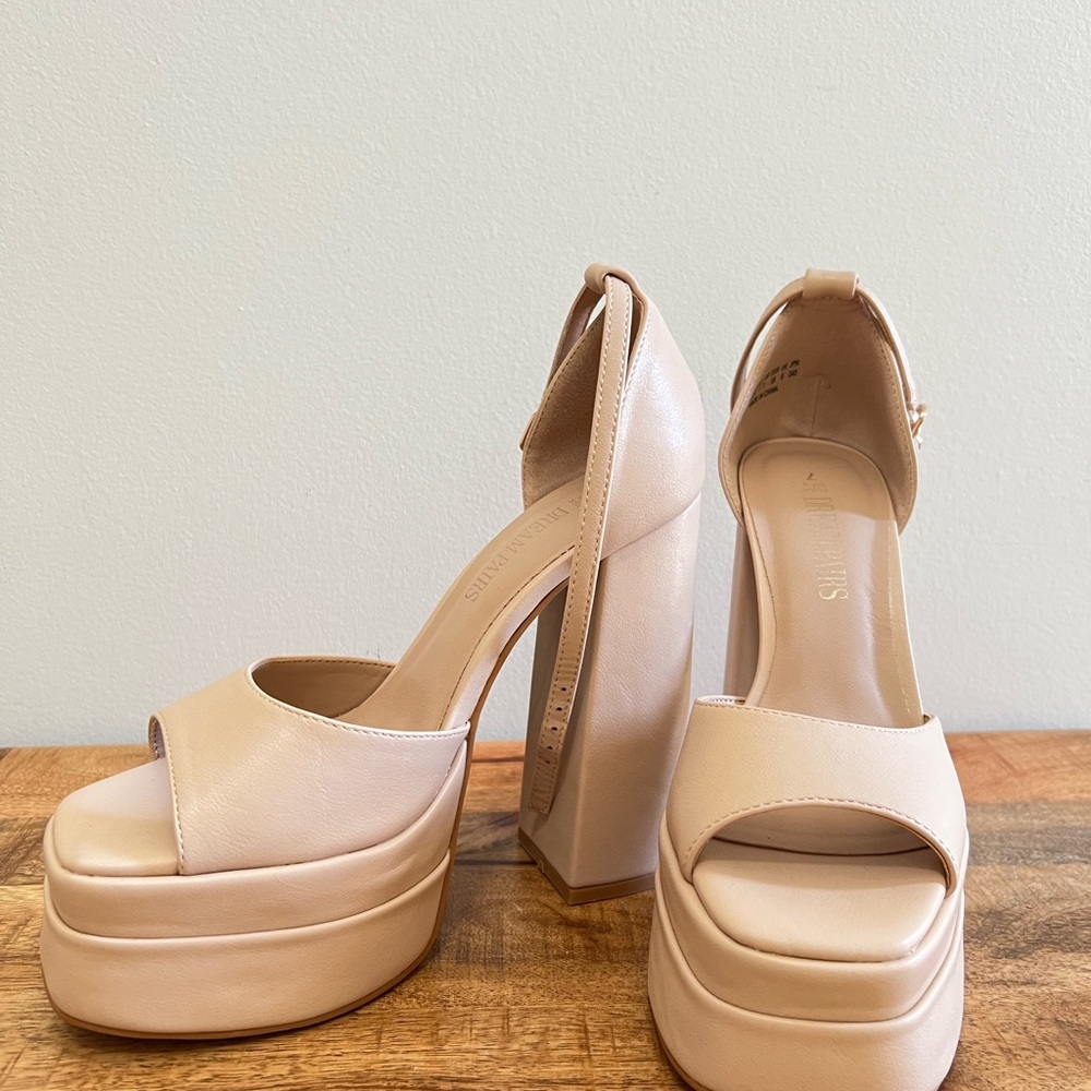 Stylish Nude Platform Heels